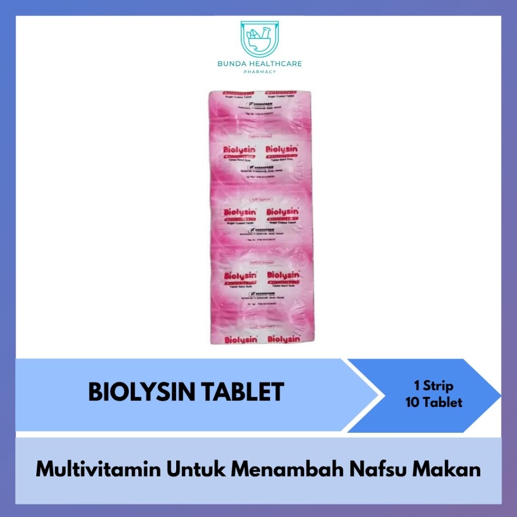 Biolysin Tablet | Multivitamin untuk menambah nafsu makan pada orang dewasa