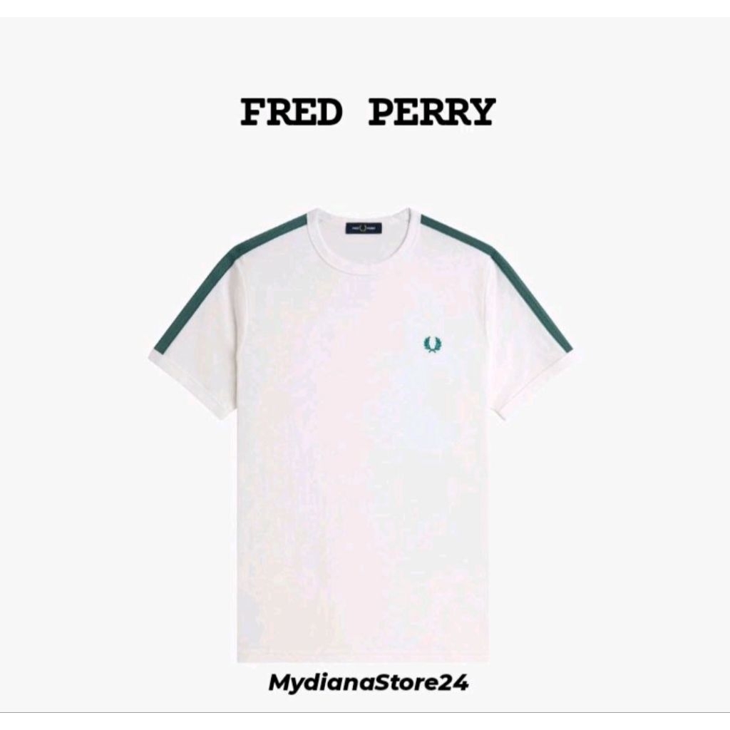 FRED PERRY - FRED PERRY MESH TAPED RINGER T-SHIRT - SNOW/WHITE