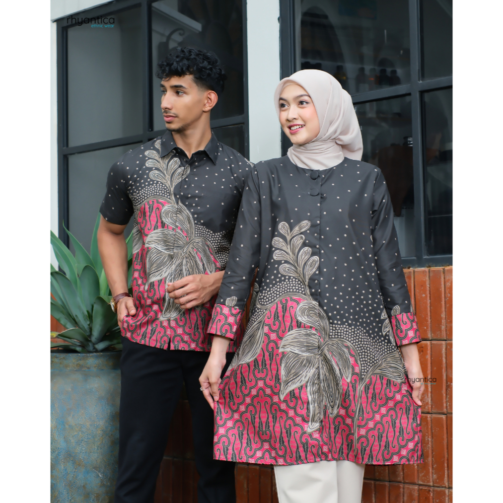 Tunik Batik Wanita Modern Atasan Kerja Tunik Lengan Panjang Puffy Batik Model Namara Baju Atasan Blo