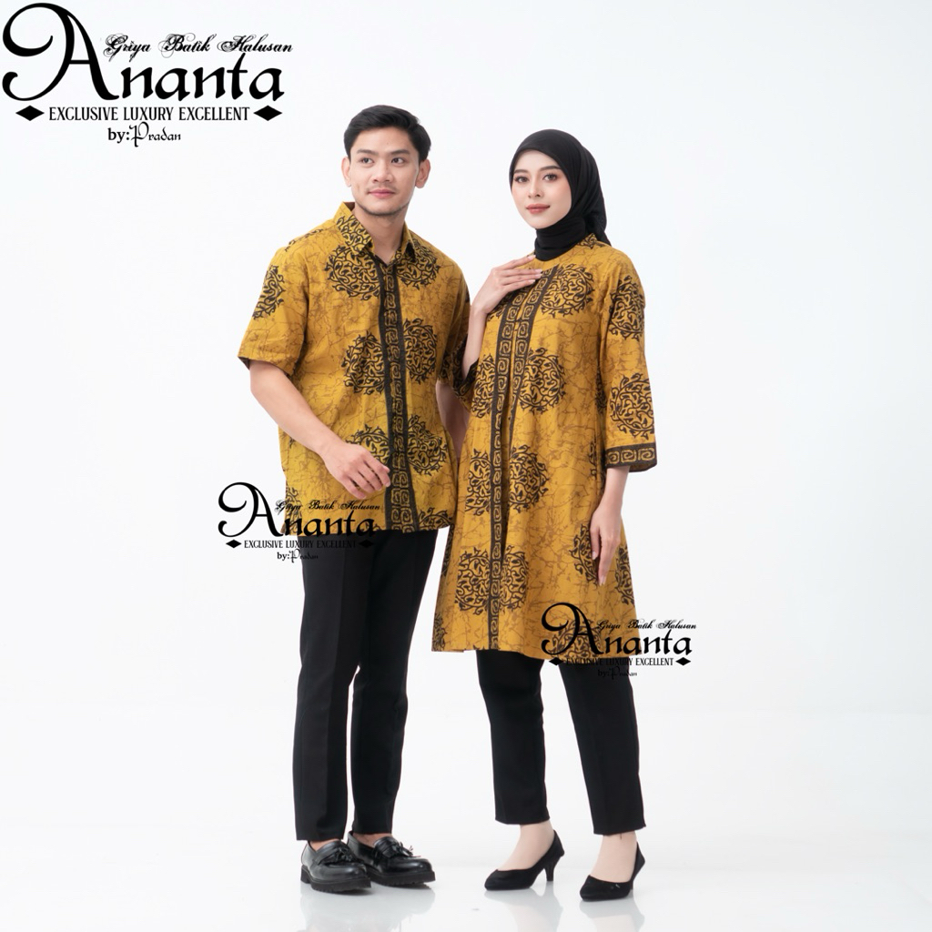 Batik Ananta Couple Sarimbitan Atasan Batik | Kemeja Batik | Tunik Batik | Halusan Exclusive Luxury 