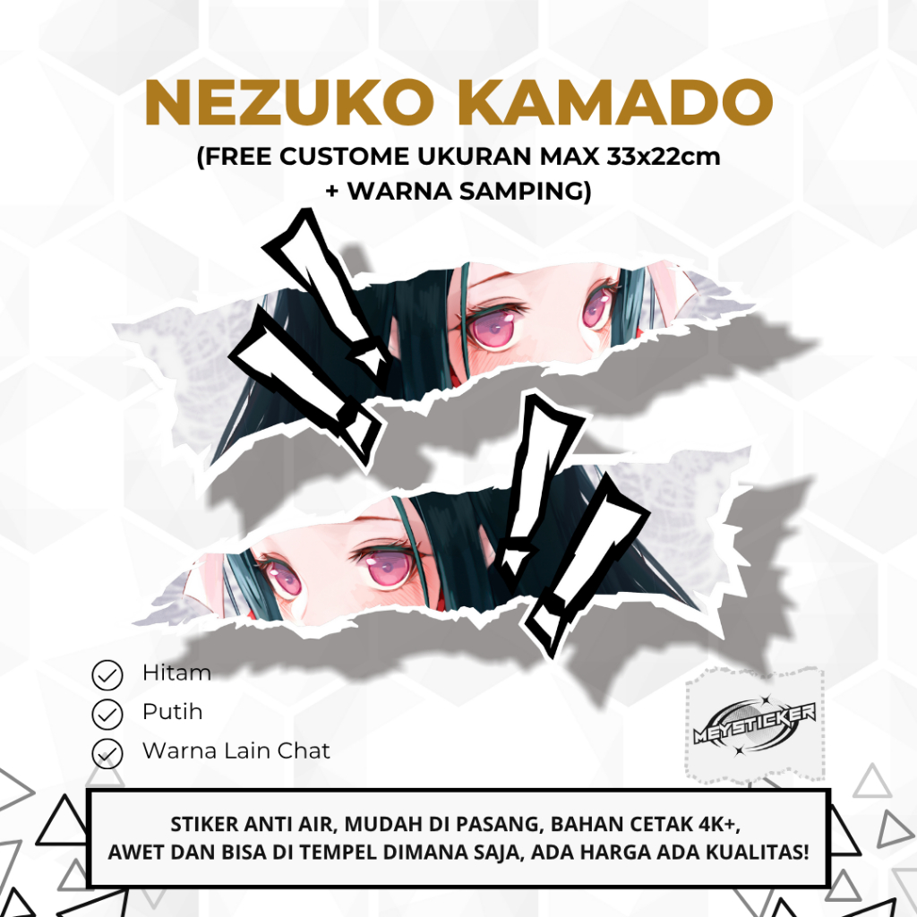 Sticker Stripping Universal All Type Motor Print Cut Stiker Mata Anime Nezuko Kamado Model 2