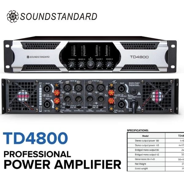POWER AMPLIFIER SOUNDSTANDARD TD4800 power soundstandart TD 4800 4CH 4 x 800 WATT