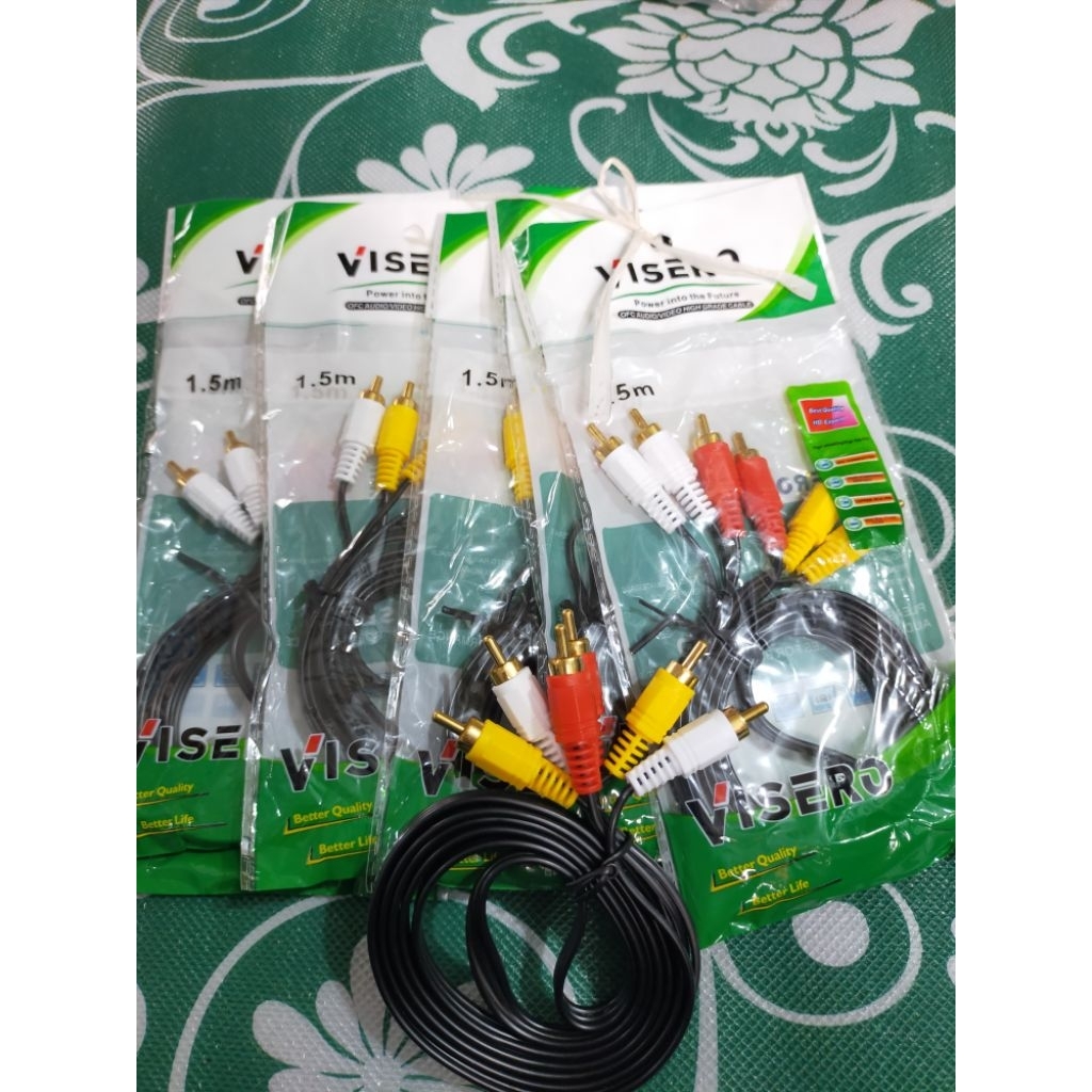 KABEL RCA VISERO 3 TO 3/Kabel DVD ke tv/ Kabel STB ke tv