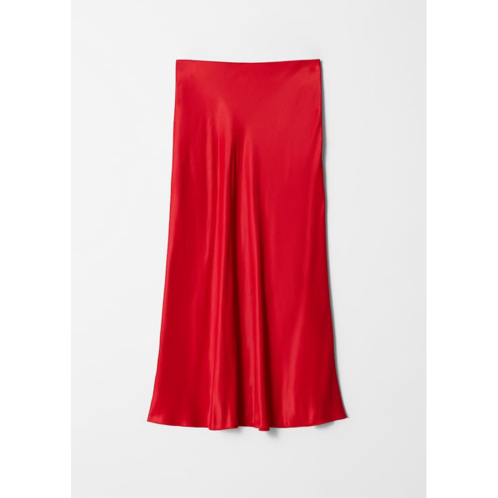 PRELOVED H&M Rok Satin Midi Skirt Silk Hnm