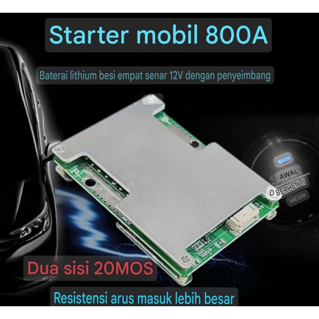 BMS Starter Mobil Max 800A Lifepo4 4S 12V 50A 80A