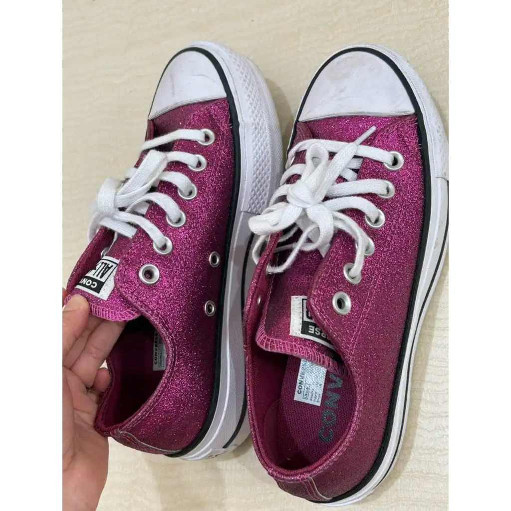 NEGO SAMPAI DEAL - Sepatu Converse Pink Glitter ( Size 36 )
