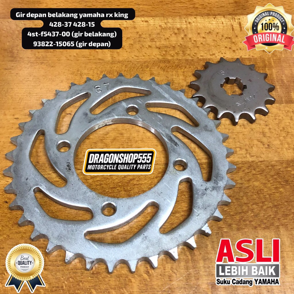 GIR DEPAN BELAKANG UKURAN 428-37 428-15 YAMAHA RX KING ORI LOSTPACK 4ST-F5437-00 93822-15065