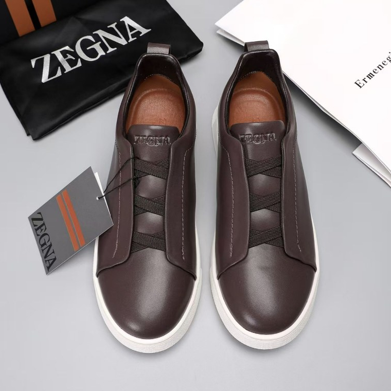 ZEGNA new casual men's shoes, fashionable and comfortable sports shoes, cowhide flat shoes