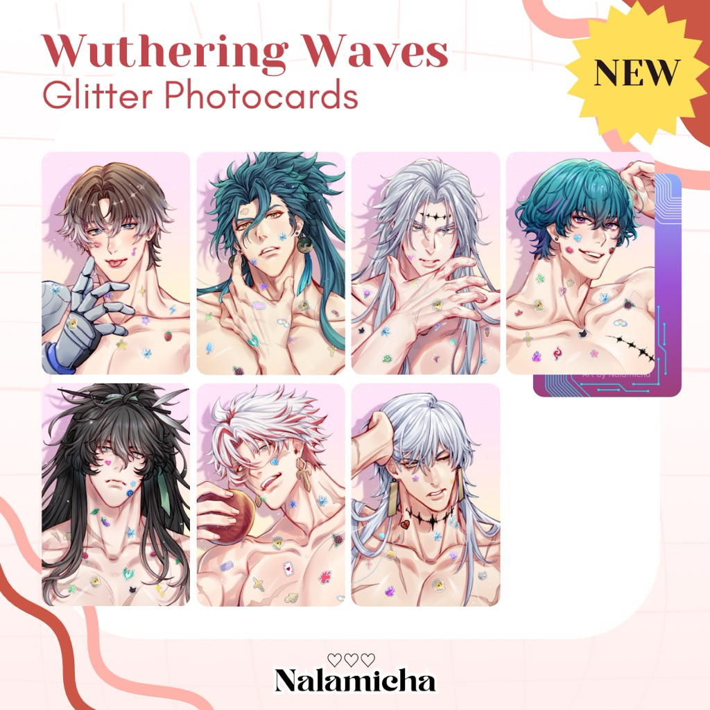 Wuthering Waves Glitter Photocard Xiangli Yao Jiyan Calcharo Brant Qiuyuan Scar Geshulin by Nalamich
