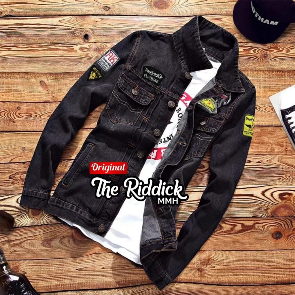 FIRLYCOLLECTION - Jaket Jeans Emblem Bordir THE RIDDICK / Jaket Jeans Denim Pria
