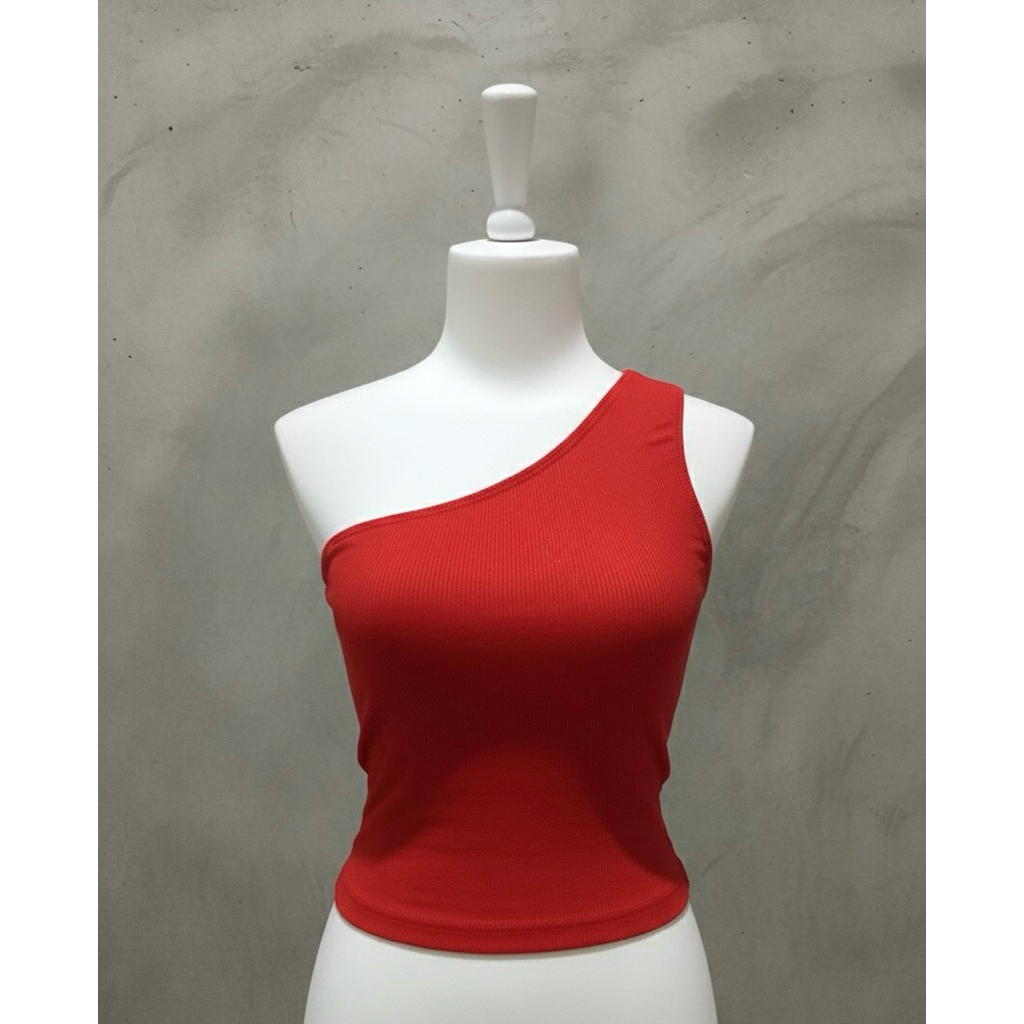 SHEIN Essnce One Shoulder Solid Top