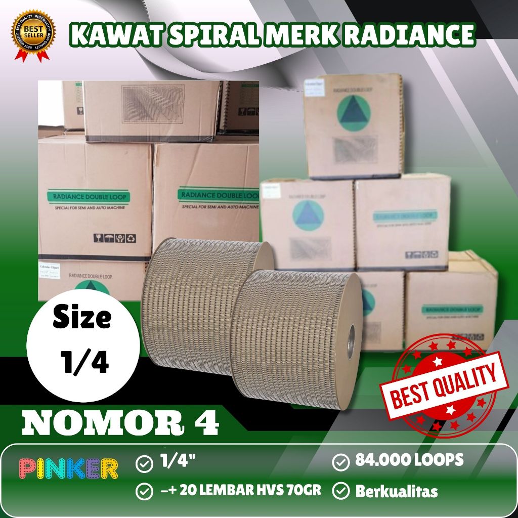 Spiral Kawat Kalender Radiance 1 per 4 putih kawat Spiral jilid  spiral kawat spool spiral kawat rol