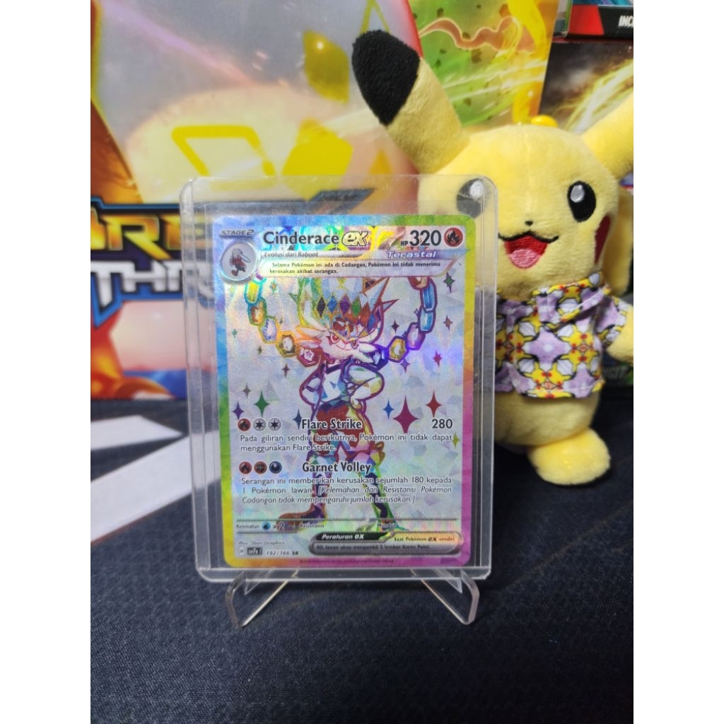 Kartu Pokemon TCG Indonesia Cinderace EX SV7s 192/166 SR