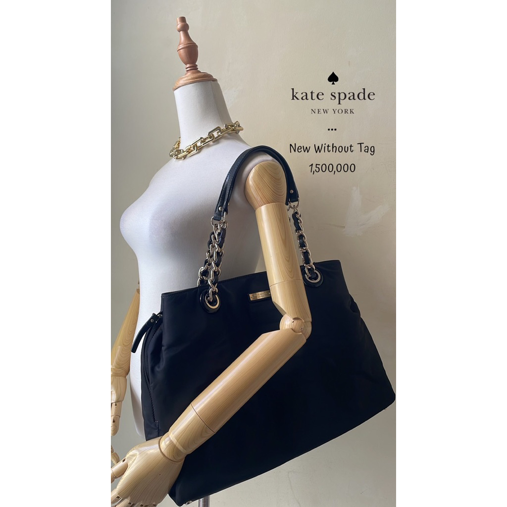 Tas kate spade boutique original authentic hitam polos premium baru new murah keren mewah lengkap du