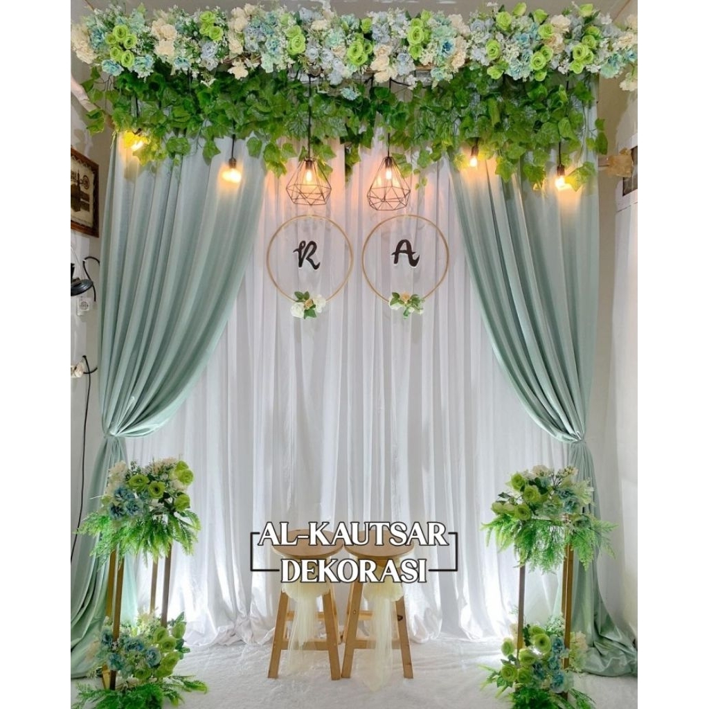 TERBARU PAKET DEKORASI LAMARAN SIMPLE UKURAN 3mX2.2m BACKDROP TERMURAH/DEKORASI LAMARAN DLL.