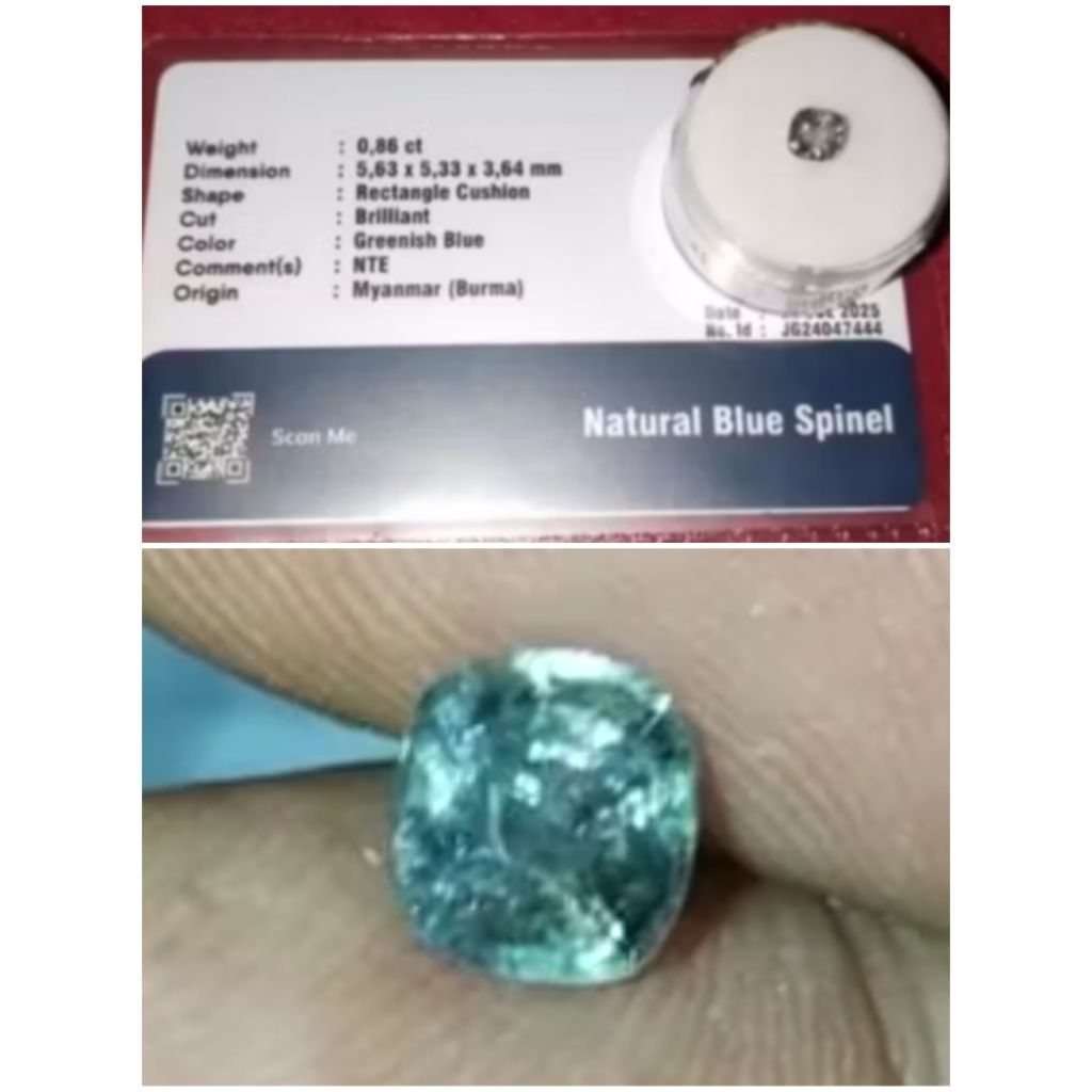Natural Blue Spinel + Memo, Kode A03