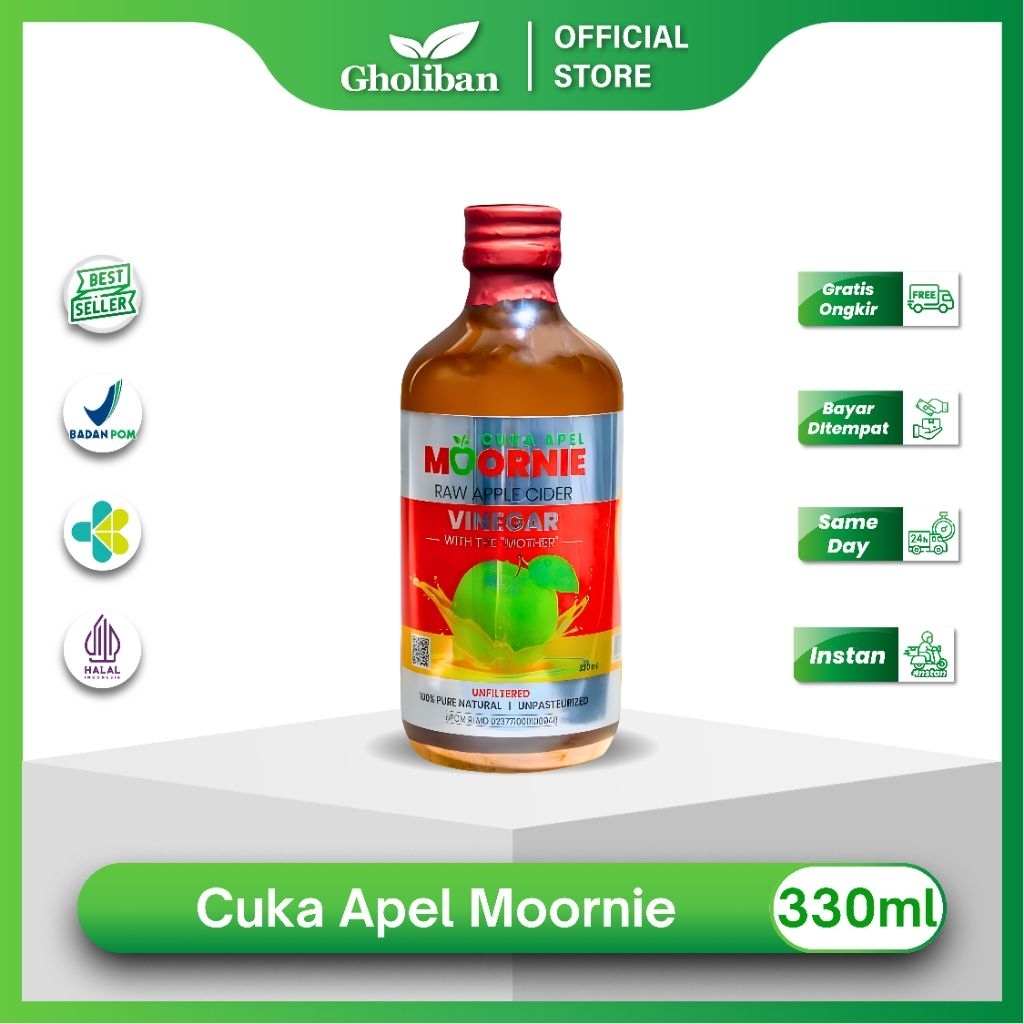 Moornie Cuka Apel Original 330ml Minuman Alami Untuk Kesehatan