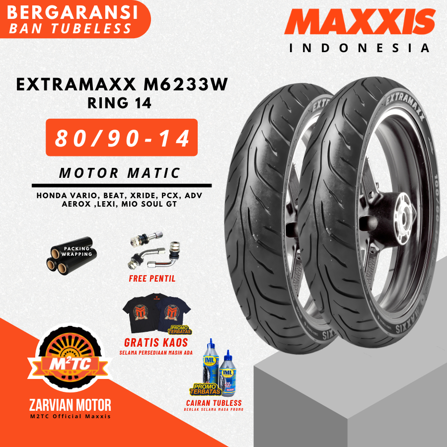 BAN BELAKANG MAXXIS EXTRAMAXX RING 14 MAXXIS M6233W BEAT/VARIO/XRIDE/MIO Medium Soft Compund Tubless