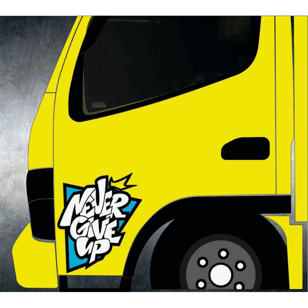 cutting sticker stiker pintu samping truck Canter mobil all code23