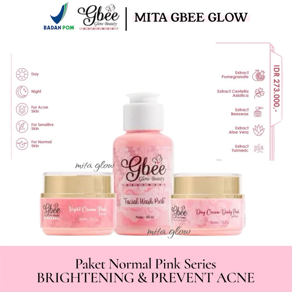 GBEE GLOW BEAUTY PAKET NORMAL PINK / GBEE GLOW BEAUTY / BPOM