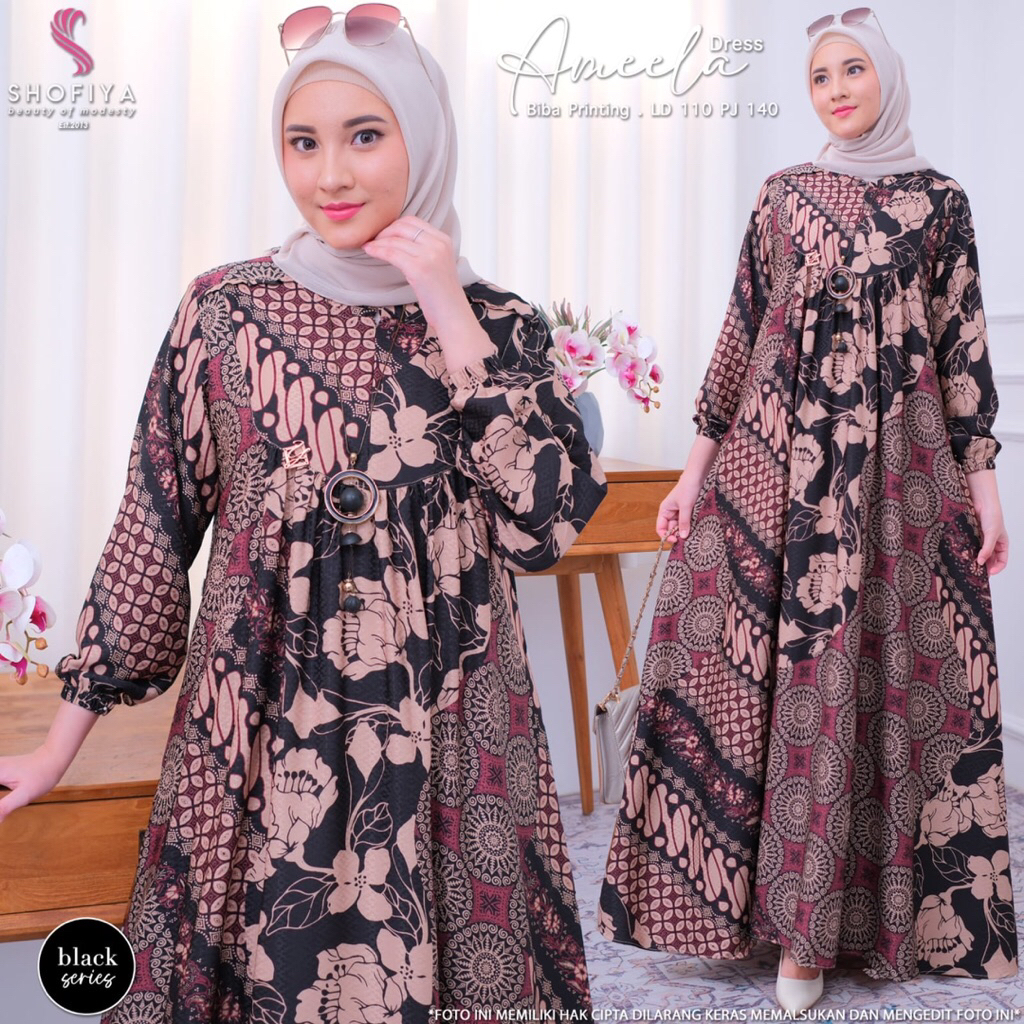 GAMIS DRESS BATIK AMEELA ORIGINAL BY SHOFIYA