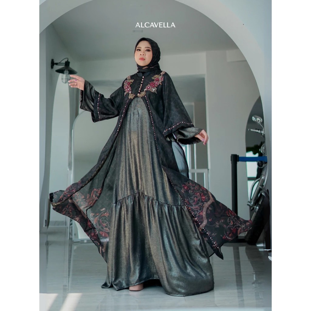 Alcavella - Maleera Set Hijab Series | Baju Dress Abaya Muslim Syari Elegan Terbaru ALCAVELLA