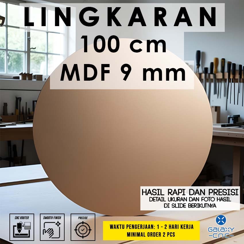Lingkaran 100 cm - MDF 9 mm - MDF board / papan MDF kayu