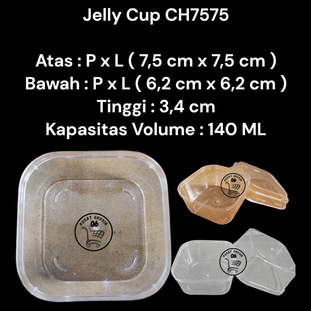 ( CH7575 Jelly Cup - 140 ML ) Cup Jelly Puding Tiramisu Agar Agar DLL
