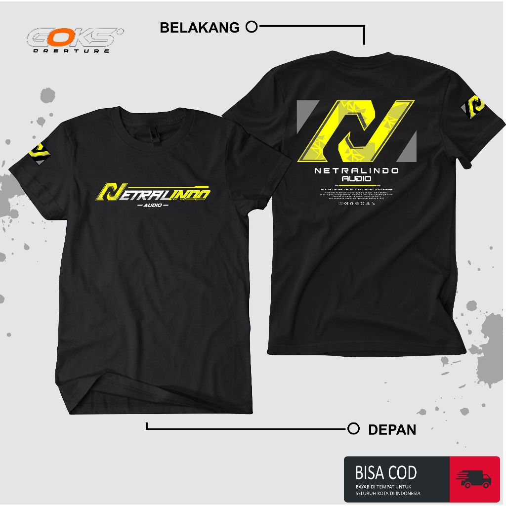 Kaos NETRALINDO AUDIO, kaos Sound Horeg T-Shirt Audio Sound System