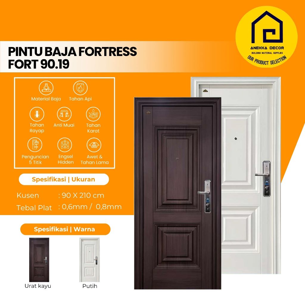 Pintu Utama / Pintu Kamar / Pintu Baja JBS FORTRESS Type 90.19
