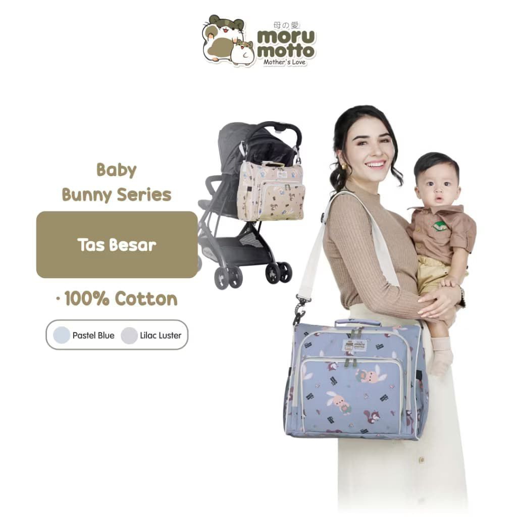 QBS || MORU MOTTO TAS BAYI BESAR 4IN1 BABY BUNNY SERIES || MMT7023