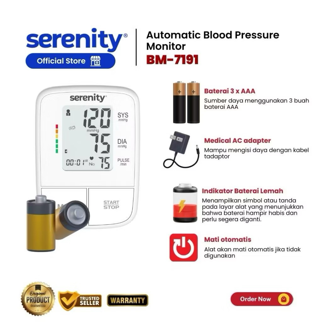 Serenity Tensimeter Digital BM-7191  | Alat Tensi Darah Digital Akurat