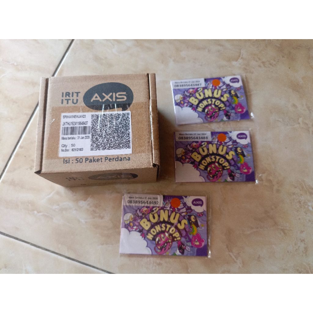 Kartu Perdana Axis 1 Box [50 Pcs] SEGEL