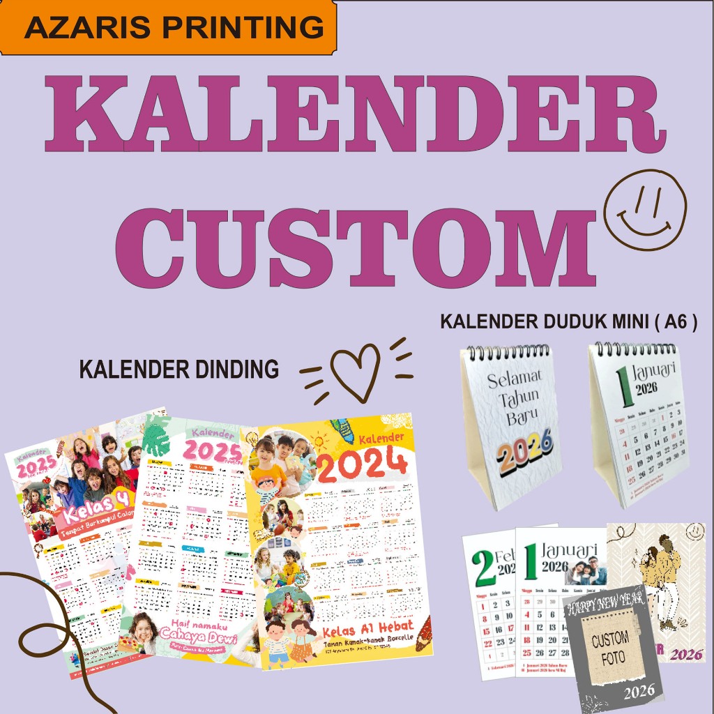KALENDER MEJA MINI CUSTOM FOTO SENDIRI/KALENDER DINDING CUSTOM FOTO SENDIRI/SOUVENIR PERNIKAHAN DLL