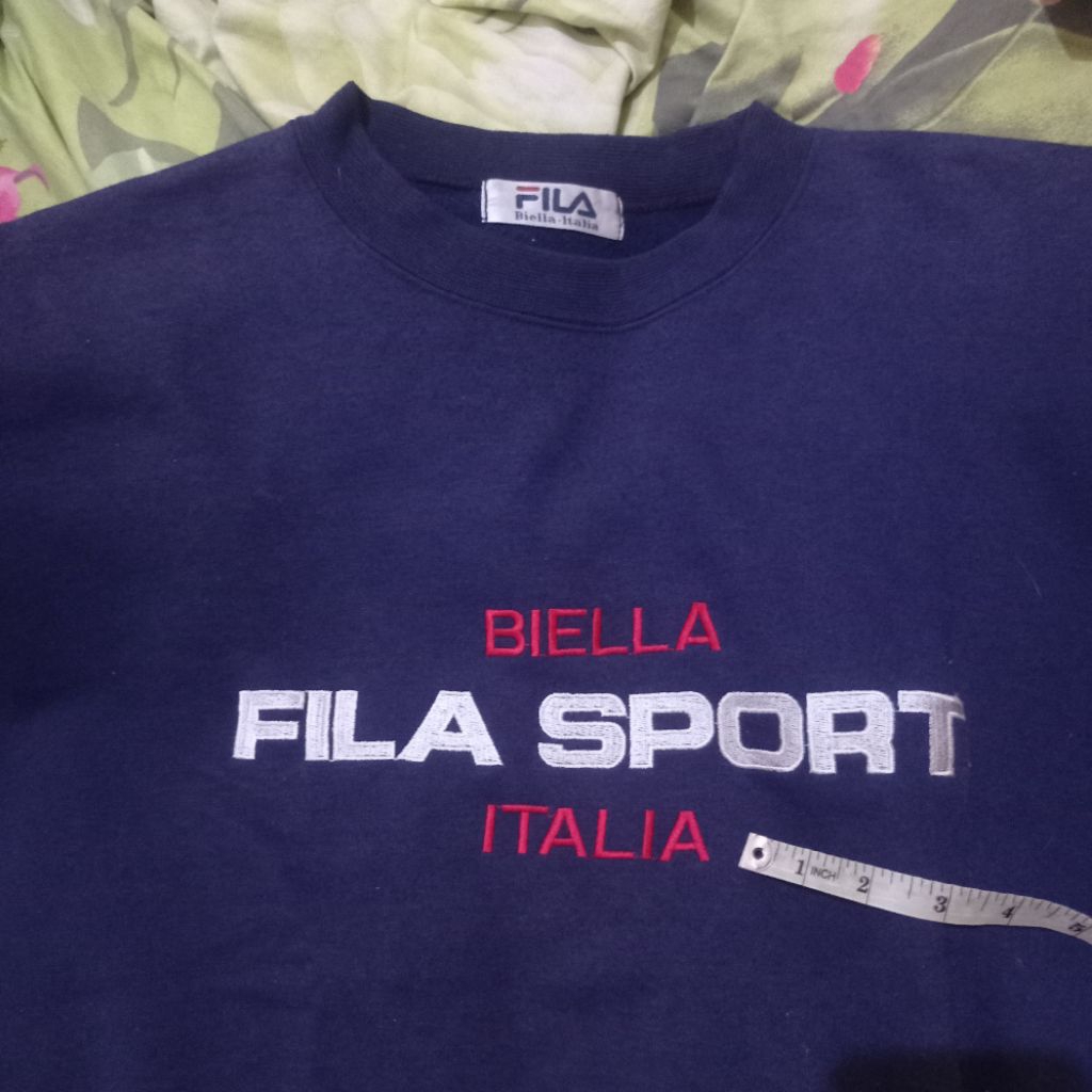 Crewneck Fila biella Italia full bordir vintage