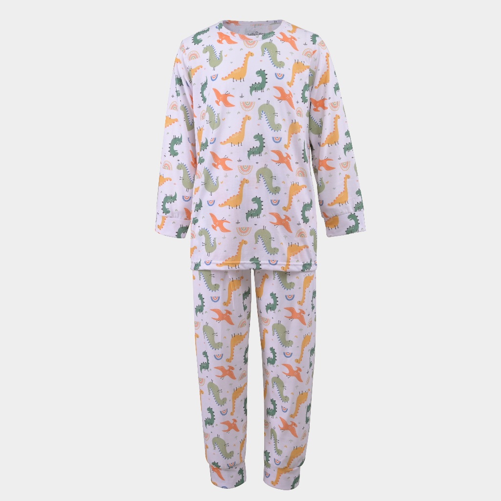 Rambla - Lolly & Noe Setelan Piyama Anak Dino Kingdom Lengan Panjang
