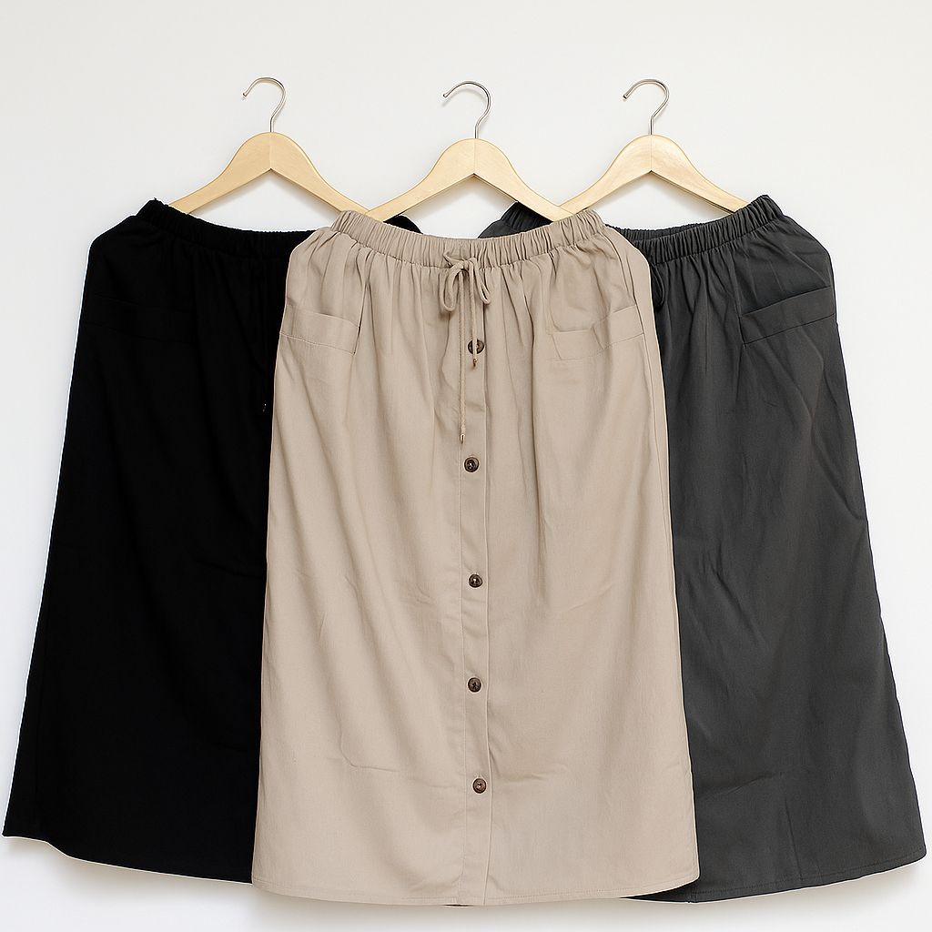 “Rok Panjang Wanita Casual Linen”