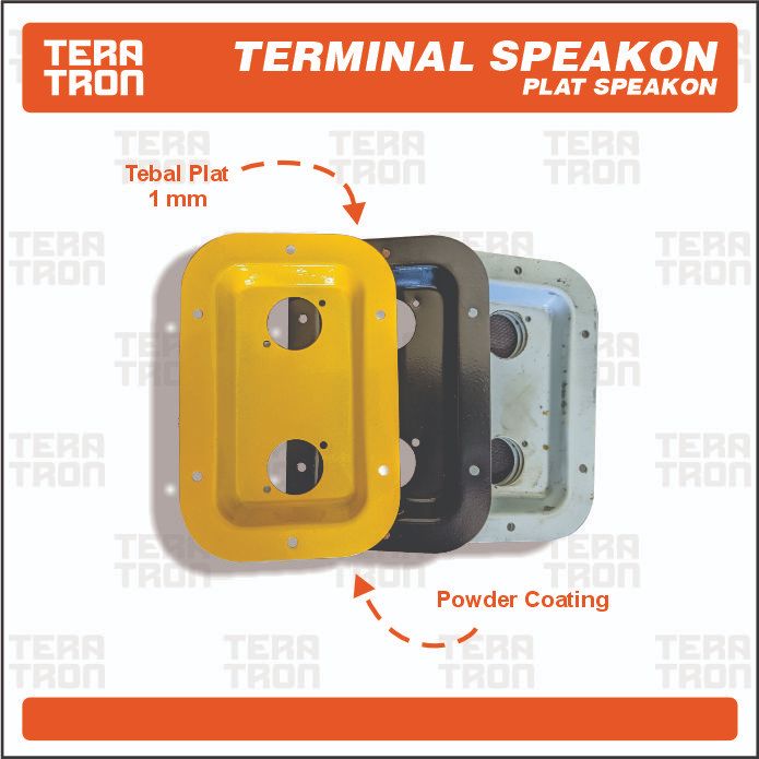 Plat Speakon / Terminal  Speakon 2 Lubang, Speakon Besi Datar
