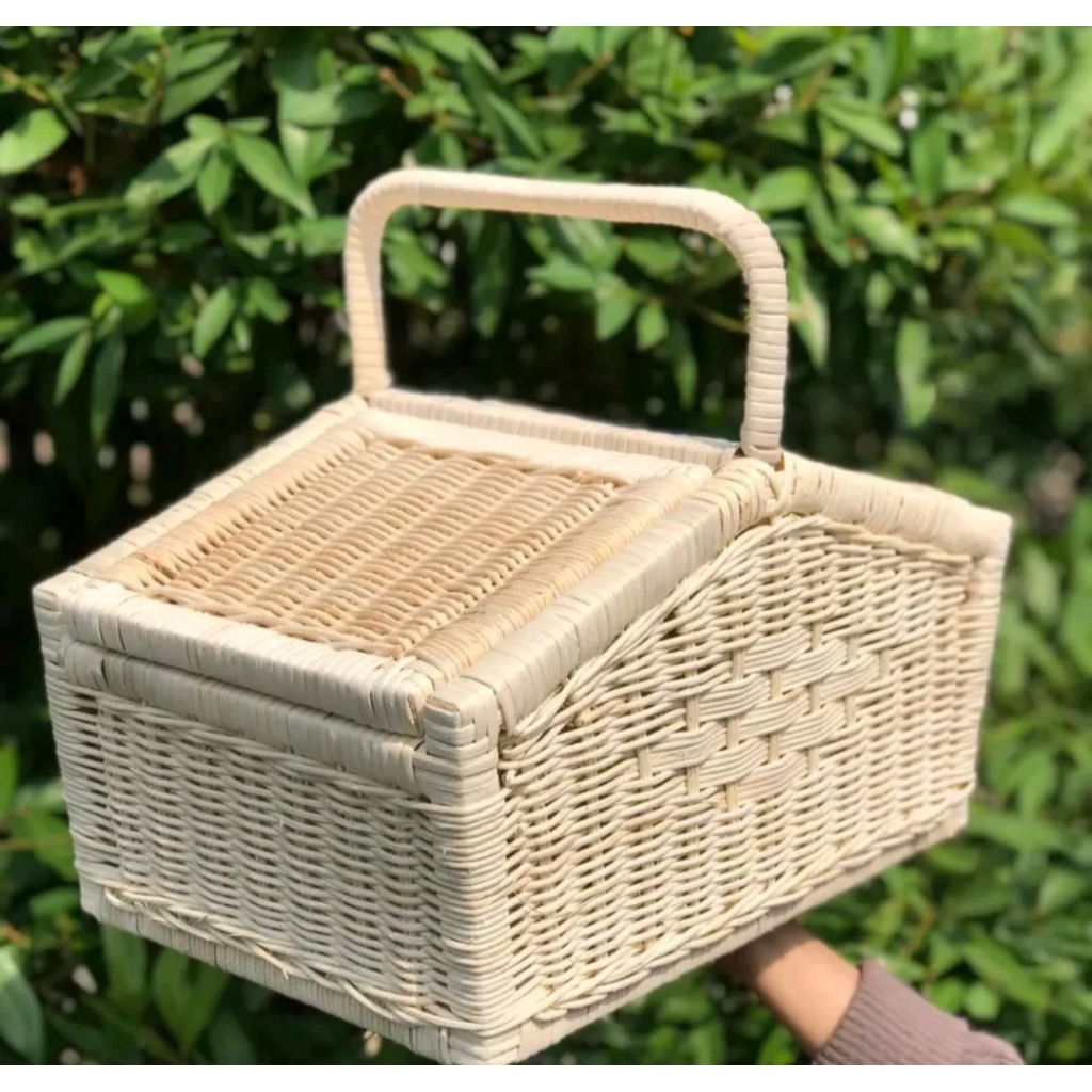 keranjang piknik rotan JUMBO properti foto / keranjang estetik