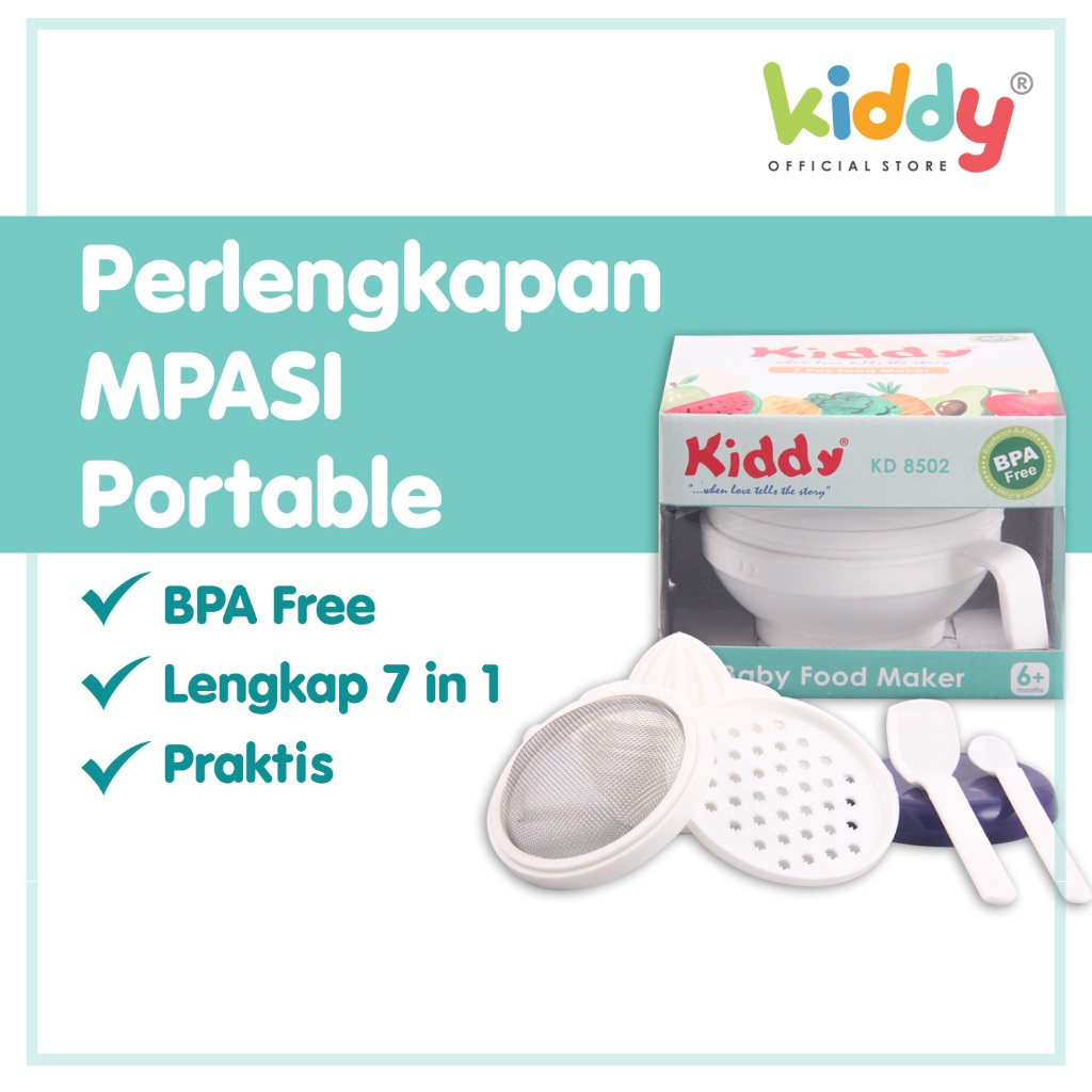 Kiddy Food Maker MPASI Bayi 6 Bulan – Alat Penghalus Makanan Bayi BPA Free