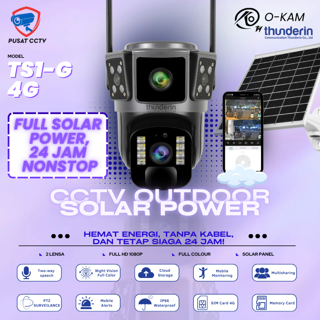 CCTV Camera WiFi Kamera IP Nirkabel 4G Pantau 2 Arah CCTV Outdoor Tahan air Tahan Panas Penglihatan 