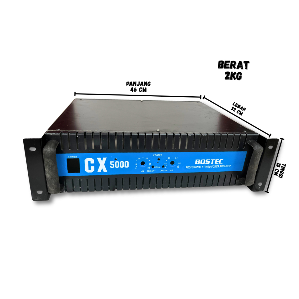 BOX AMPLIFIER CX 5000 BOSTEC PROFESIONAL STEREO AMPLIFIER