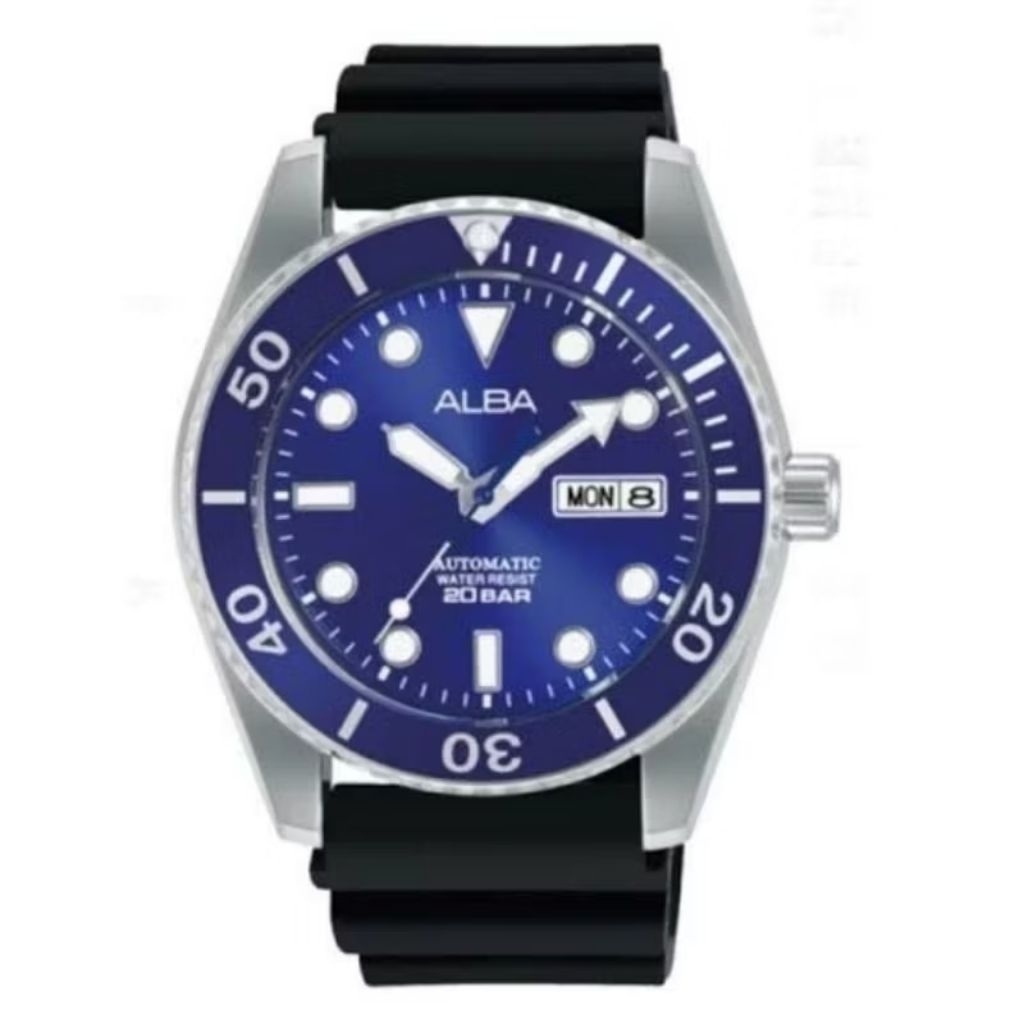 ALBA AL4363X1 Jam Tangan pria Analog AUTOMATIC strap rubber original