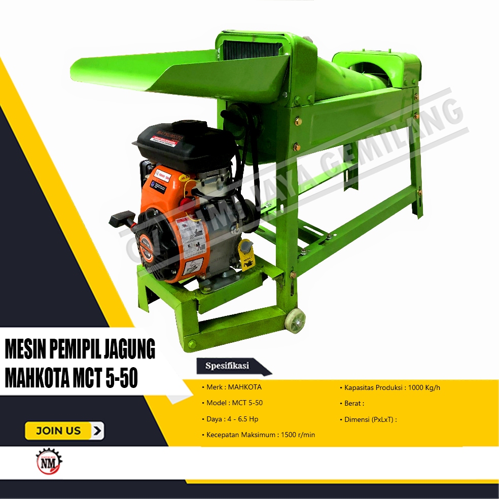 MESIN PERONTOK / PEMIPIL JAGUNG MAHKOTA MCT 5-50
