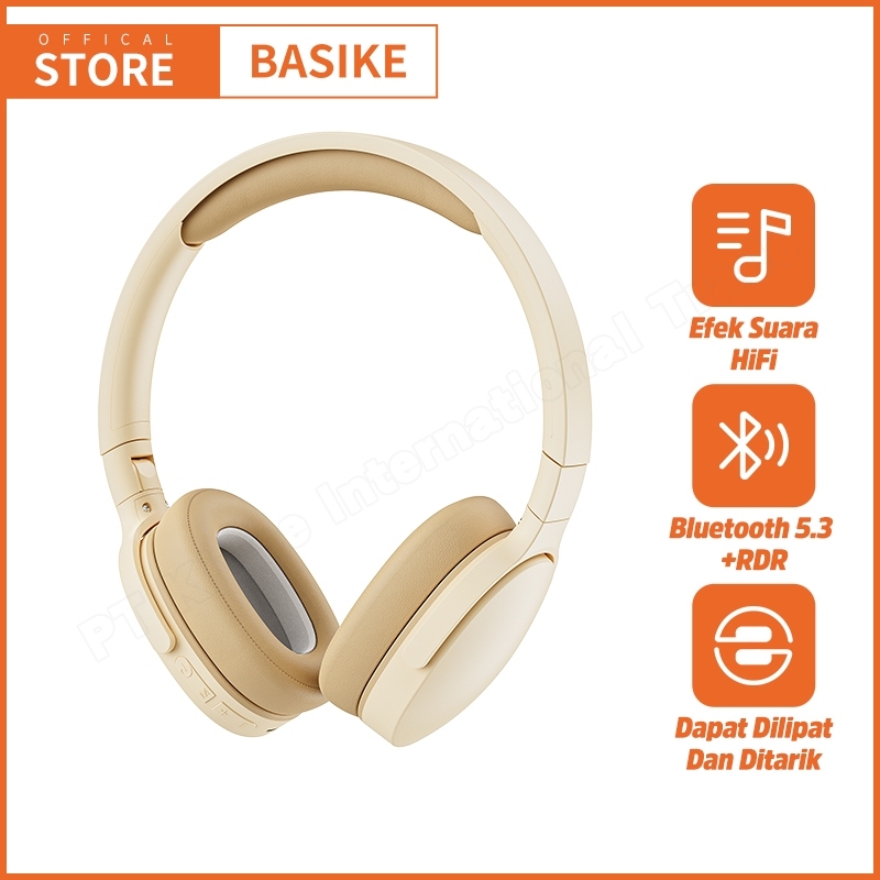 BASIKE Headphone Bluetooth Wireless Headset Gaming Music Super Bass Long Battery Life Tahan Lama