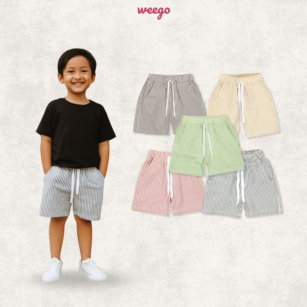 My In Celana Pendek Anak Boardshort Motif Salur Korean Style