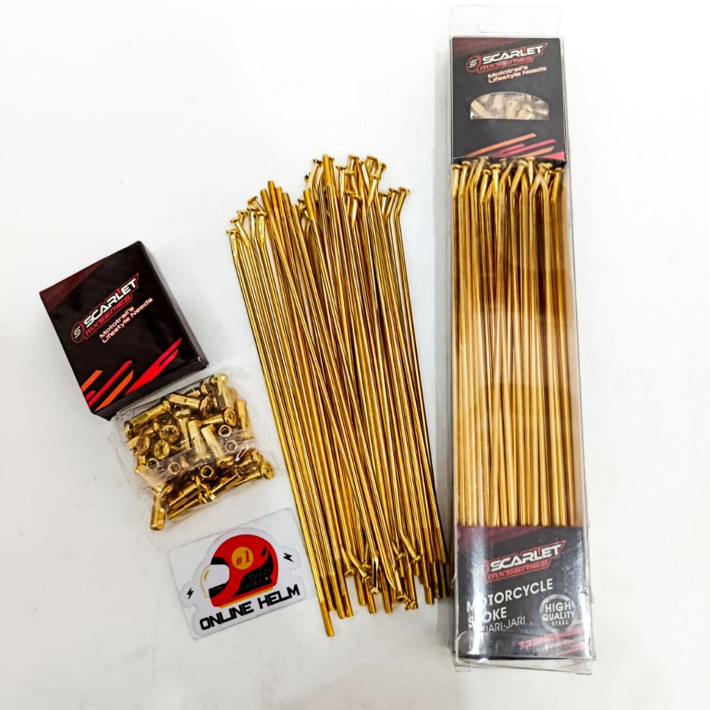 Jari Jari Ruji Jeruji Spoke Scarlet 9 X 235 206 Ring 18 21 KLX Depan Belakang