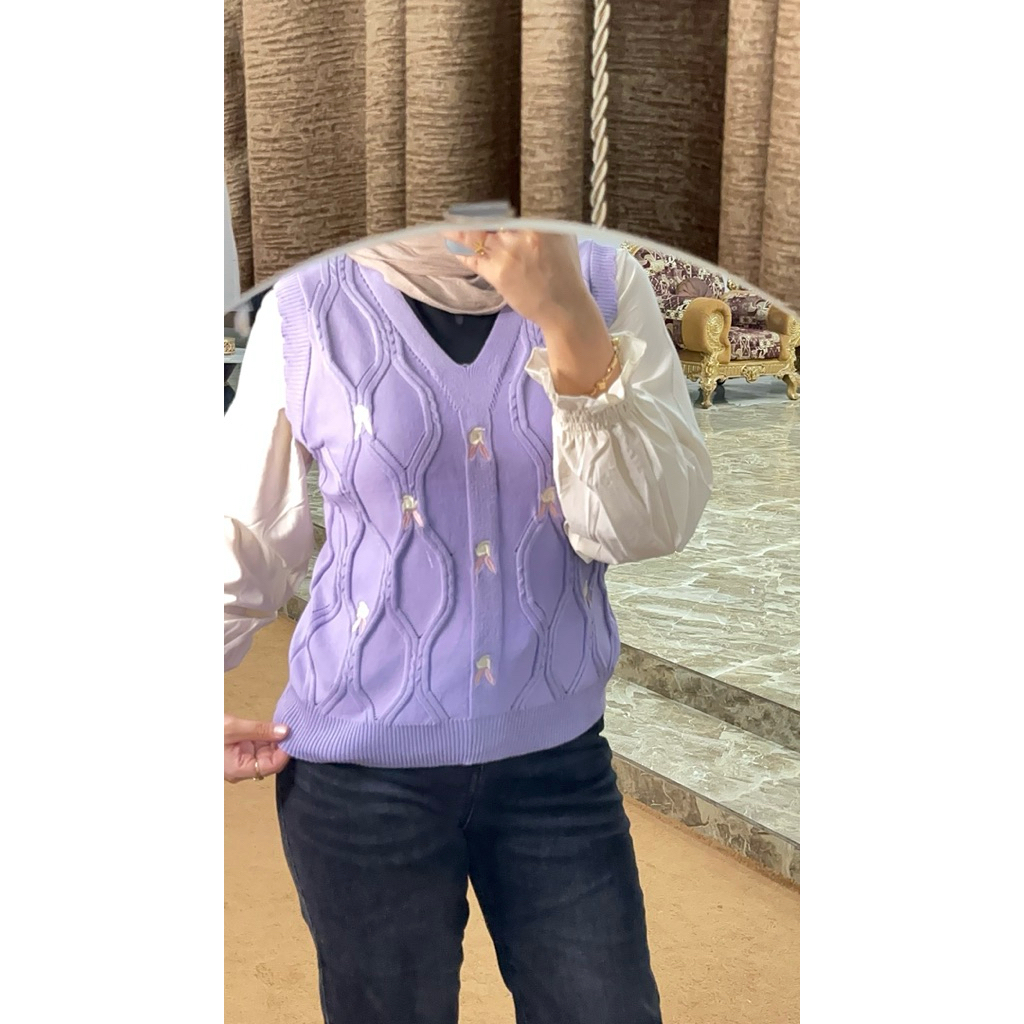 Baju wanita lengan panjang//vest wanita//warna ungu lilac