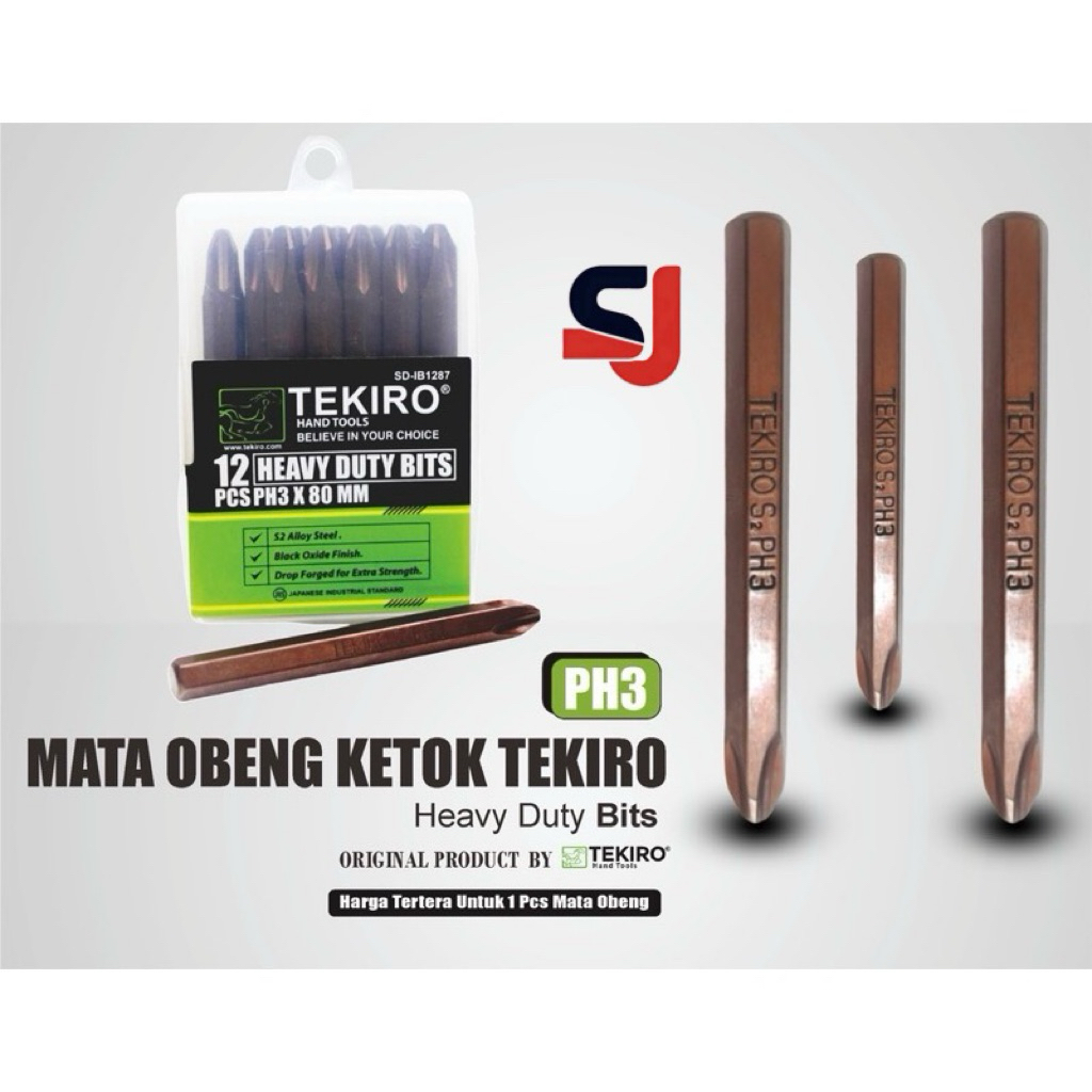 MATA OBENG KETOK PH2 80MM TEKIRO / MATA BOR OBENG PLUS + TEKIRO