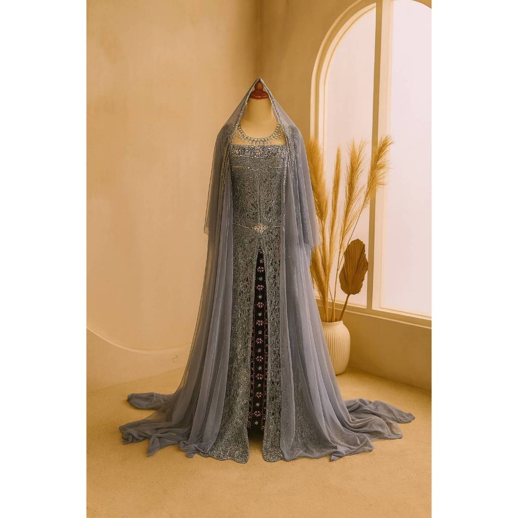 Kebaya Nikah | Kebaya Wedding | Kebaya Akad Premium Silver | Kebaya pengantin modern | Kebaya pengan